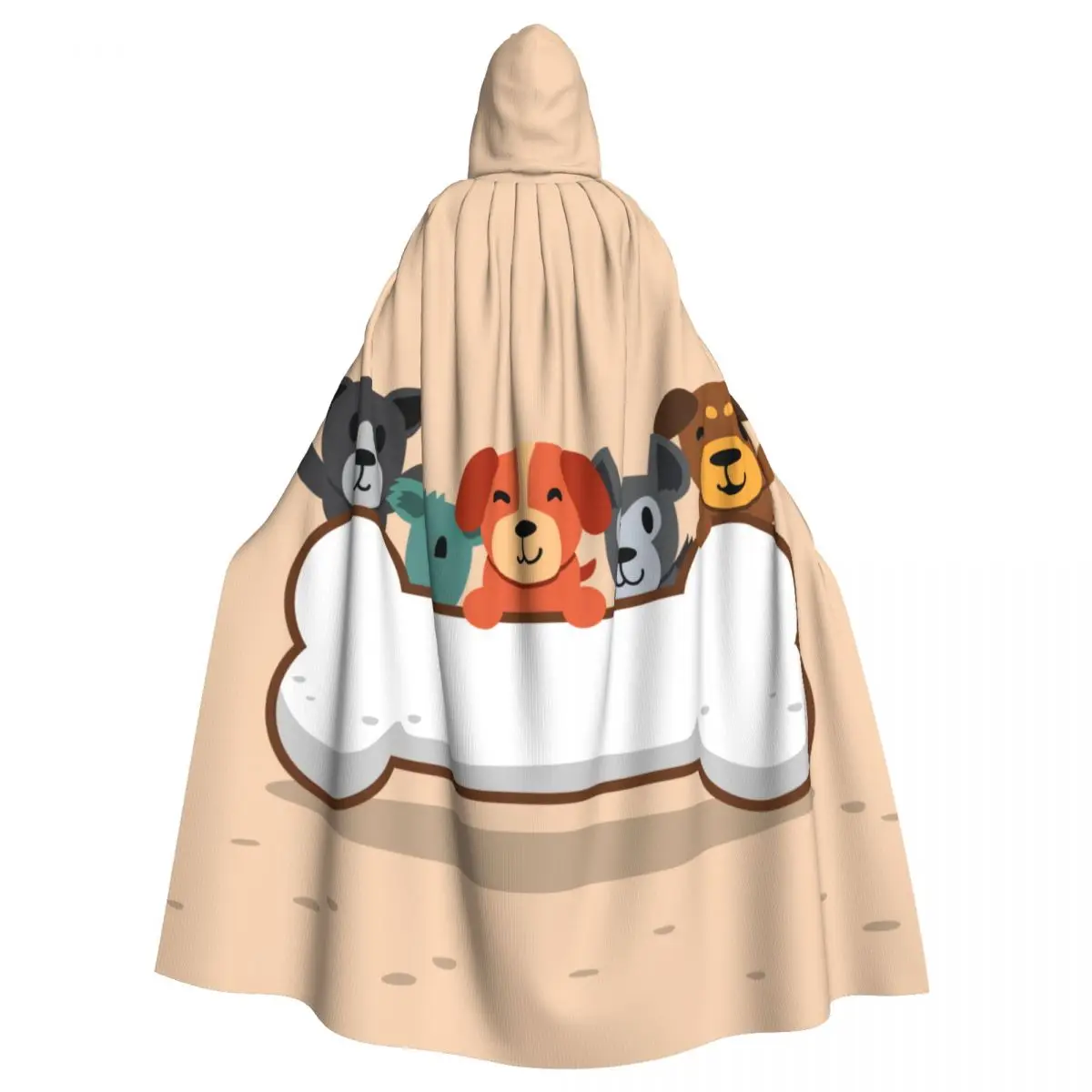 

Женская накидка с капюшоном, Мультяшные собаки с большой косточкой, средневековый костюм, ведьма, Викка, эльф вампира Пурим, карнавал, раньш...