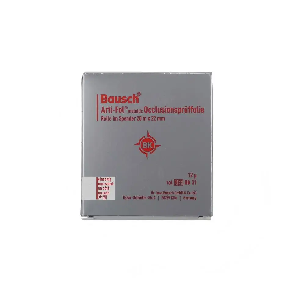 Фото Пленка Bausch Articulating Film 12 мкм для стоматологической окклюзионной пленки, металлическая пленка-индикатор прикуса, индикатор окклюзии BK28 BK31 BK32 BK39, 20 м/рулон №4