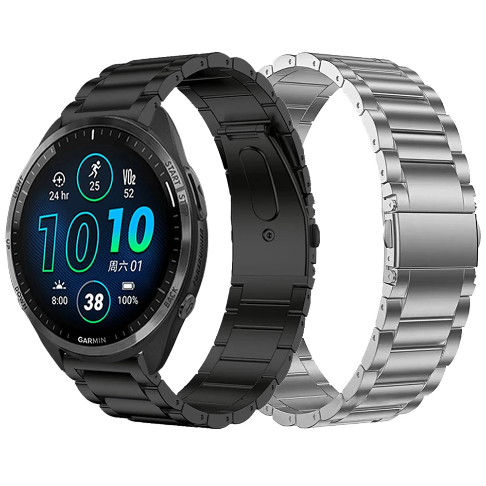 

Металлический титановый ремешок для Garmin Vivoactive 4/CAME 2/Forerunner 965 255 музыкальный ремешок для часов наручные Ремешки 20 мм 22 мм аксессуары для браслета