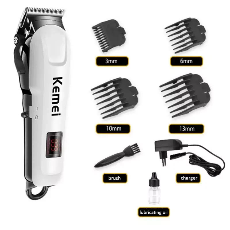 

NEW IN KM-809A Professional Digital Hair Trimmer Rechargeable Haircut Machine LCD Display Hair Clipper Tool Sets selling