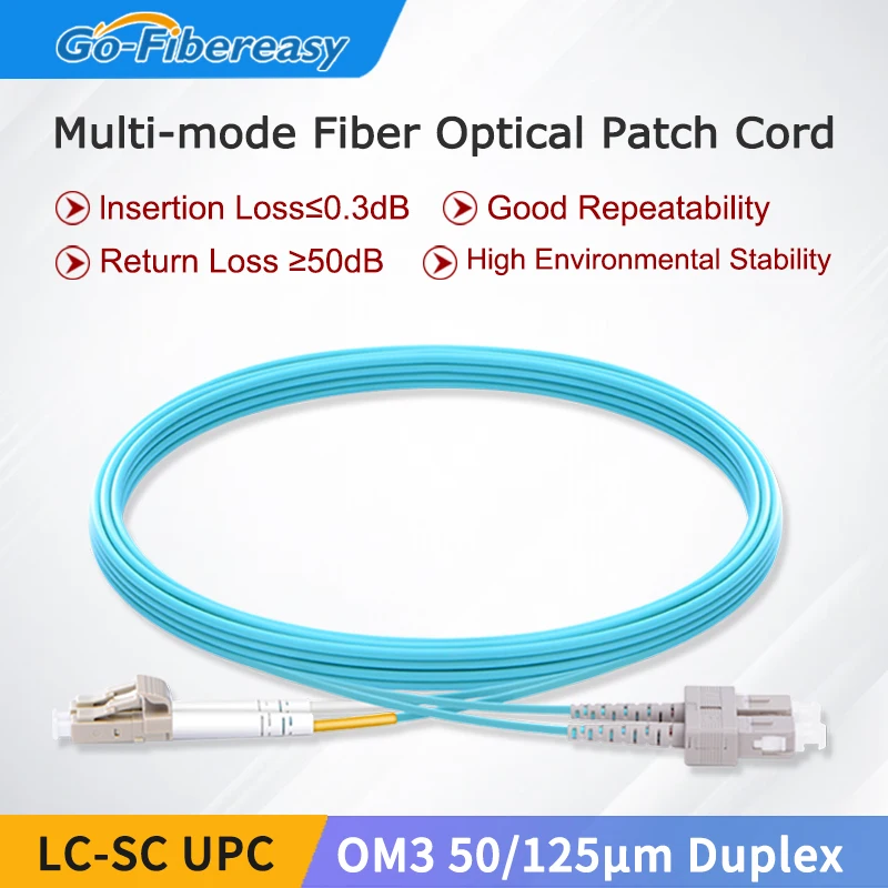 

LC-SC 10G оптоволоконный Соединительный кабель FTTH OM3, многомодовый дуплексный волоконный Соединительный шнур UPC 50/125um, 1 м, 3 м, 5 м, 10 м, Волоконно-О...