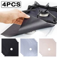 4pcs reusable gas stove protector pad non stick self adhesive foil cleaning mat for gas stove protectors kitchen accessorie