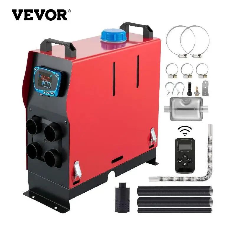 VEVOR 3KW 12V Diesel Air Heater All in One 4 Air Outlets With LCD Switch Remote Control Silencer Set for Car SUV RV Trucks Bus