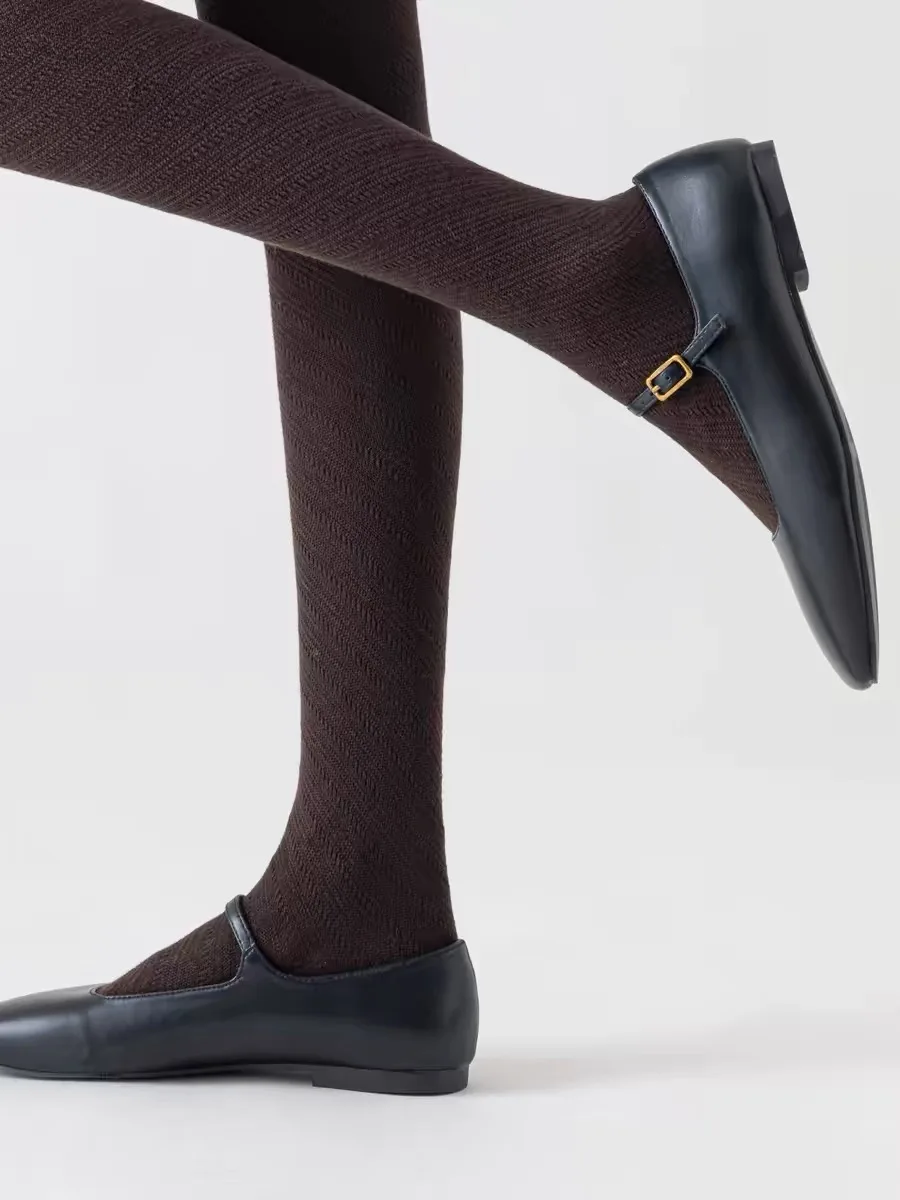 Весенне-осенние женские винтажные вязаные леггинсы в японском стиле Mori Girls