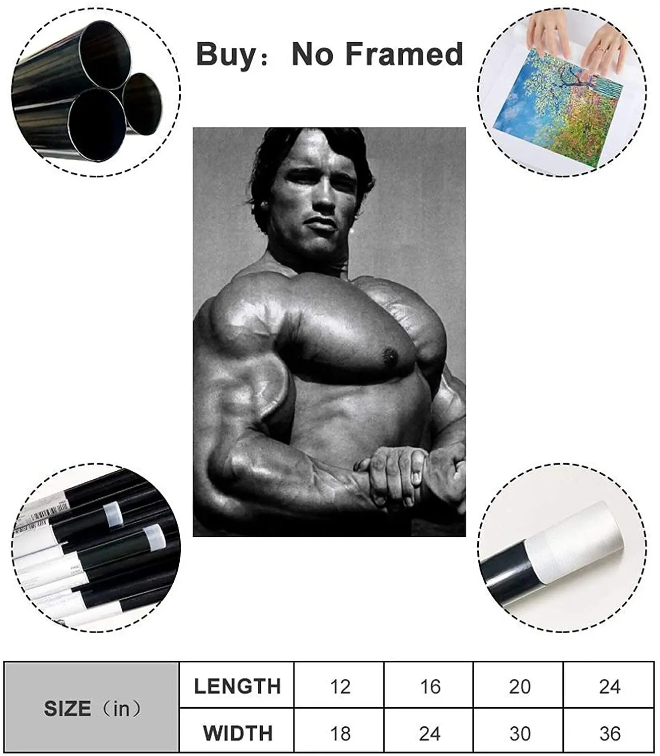 Постер Бодибилдинг Шварценеггер плакат декоративной живописи картины на холсте