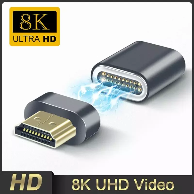 

Magnetic HD MI 2.1 Adapter 8K/60HZ 48Gbps 3D Vision Converter for Xiaomi Mi Box Splitter Switch PS3 PS4 Projector TV xbox Laptop