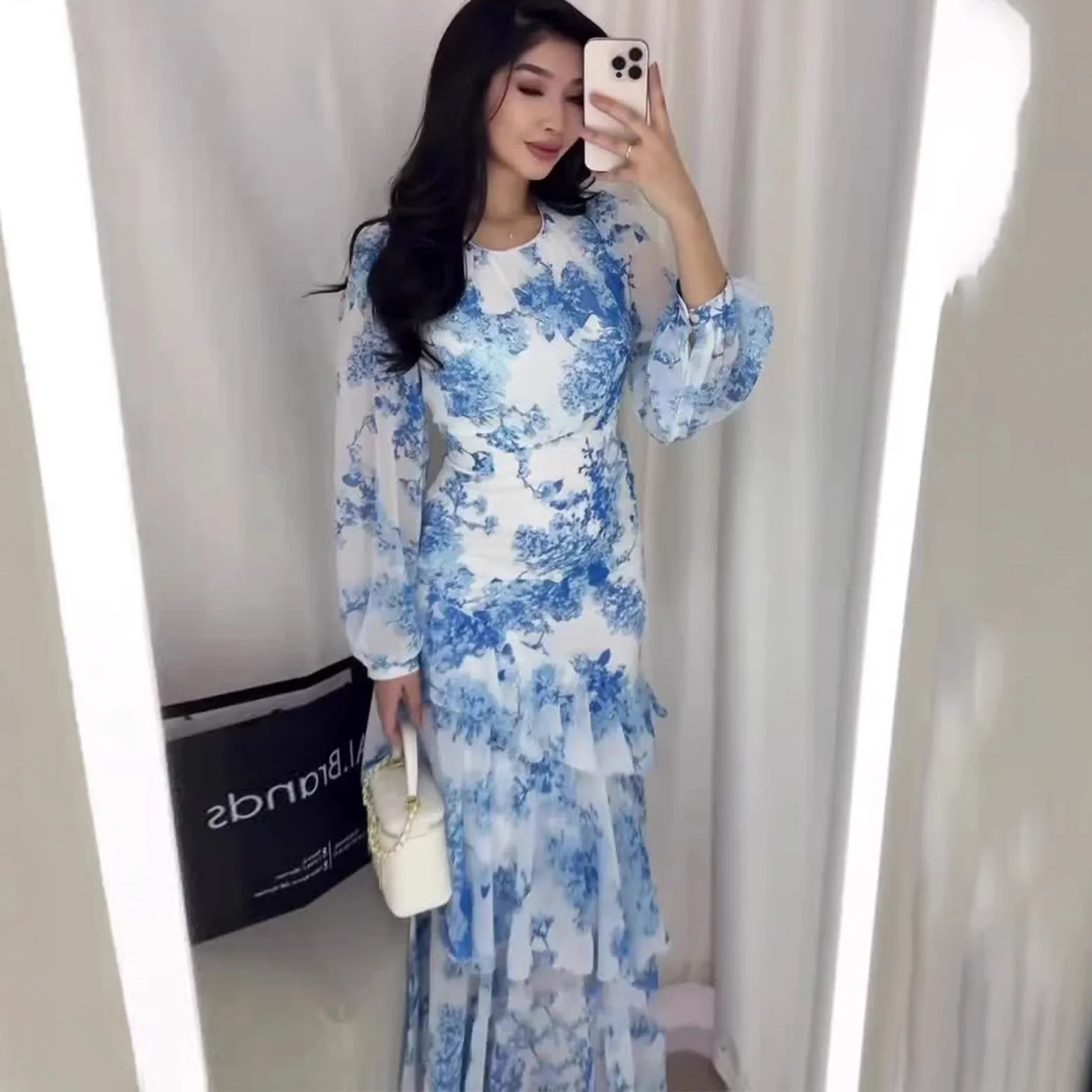 Фото Платья Amazon Fashion с принтом, цветочные, весенне-летние, свободные, повседневные, макси-платья для женщин №3