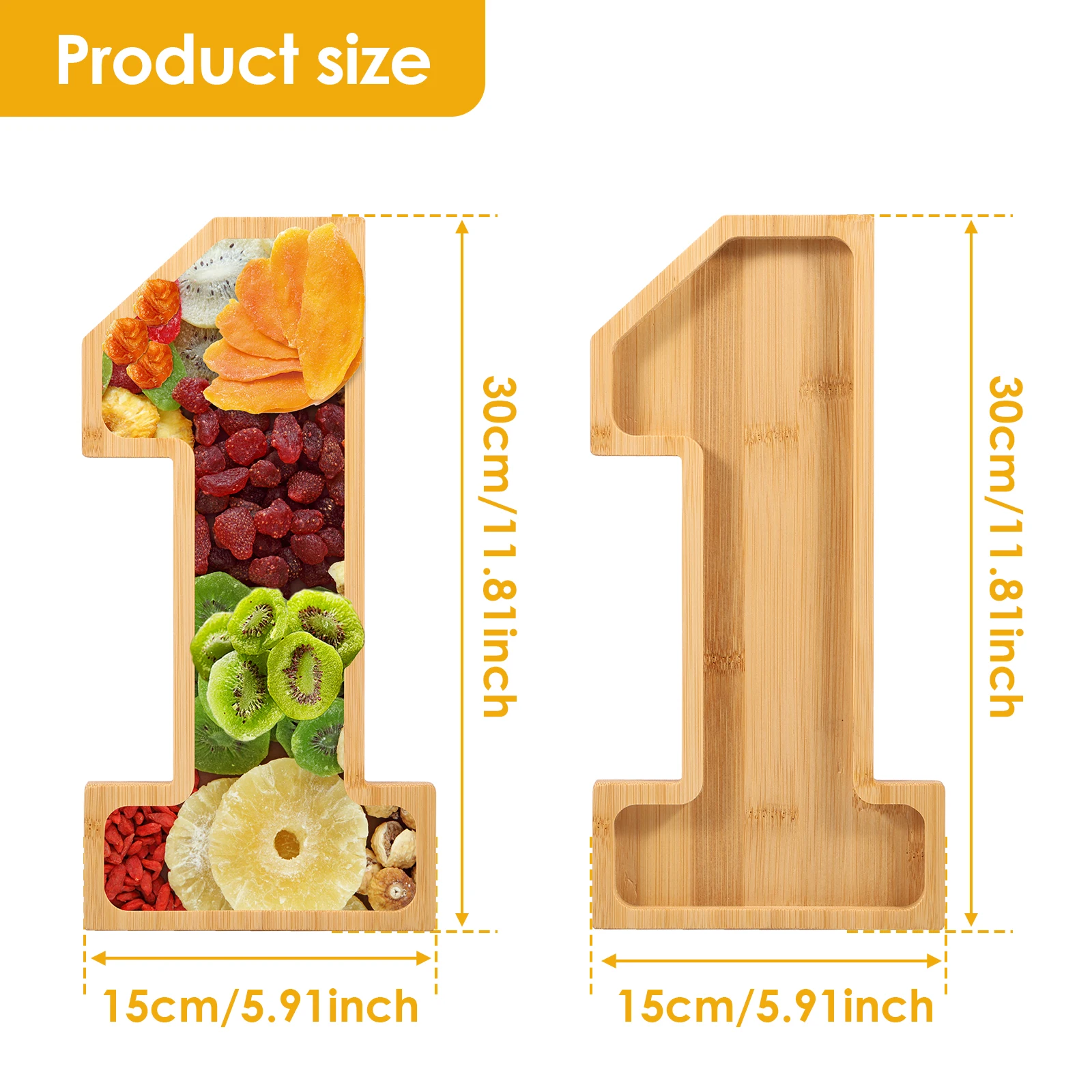 2 шт. поднос для закусок из бамбукового дерева простой в использовании