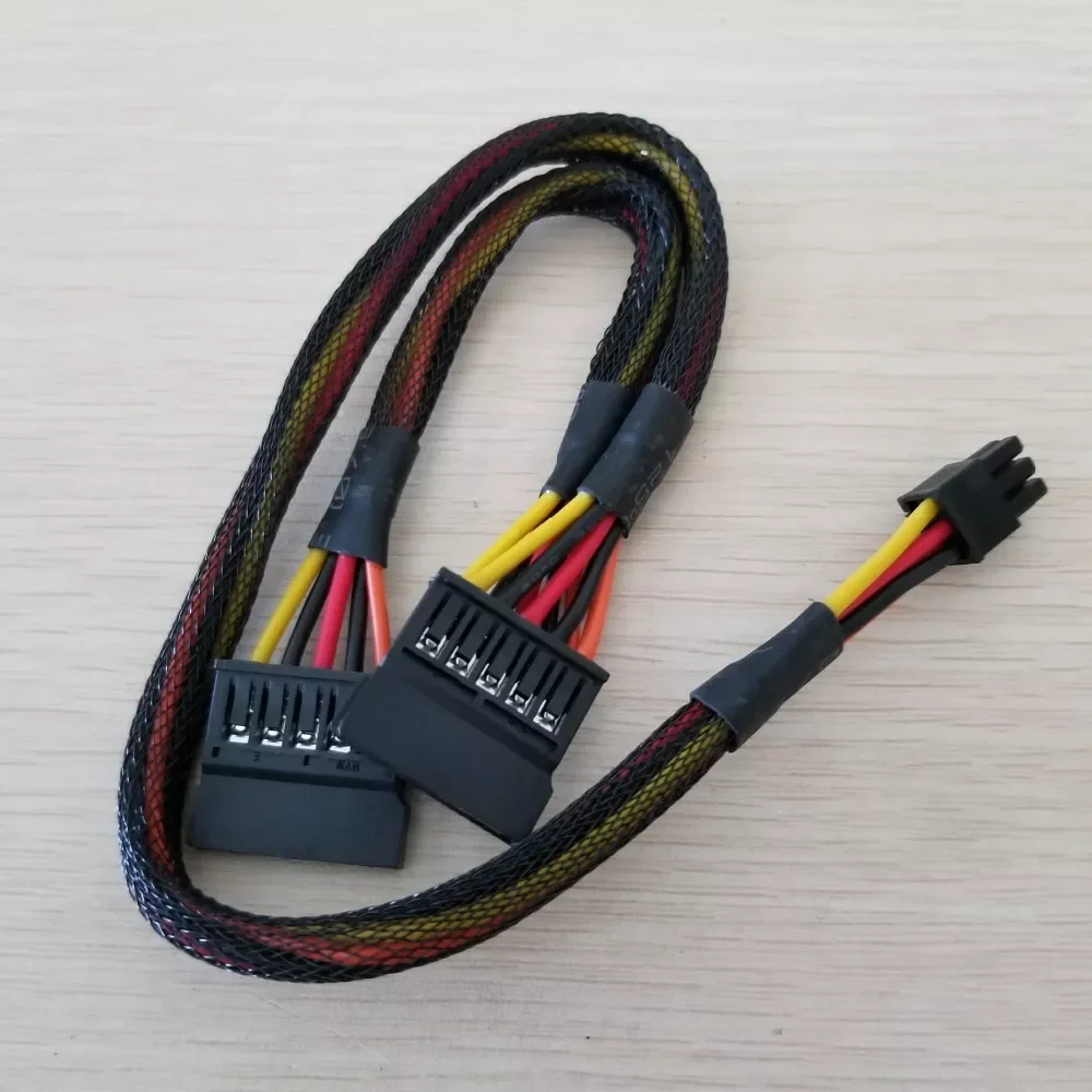 

6-контактный разветвитель, 15-контактный кабель питания SATA, шнур для DELL Vostro 3650 3653 3655, кабель расширения для настольного компьютера, HDD, SSD, 50 см