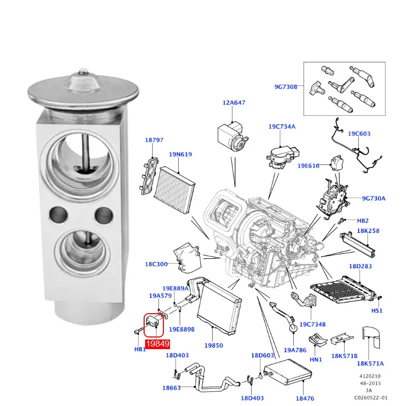 Расширительный клапан кондиционера 12 В системы кондиционирования воздуха для Land