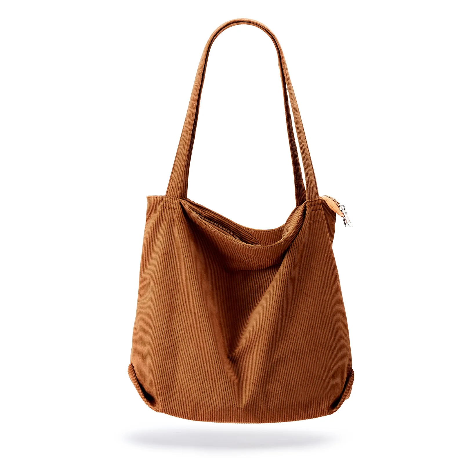 

Vintage Women Corduroy Tote Bag Zipper Casual Tote's Handbag Large Shoulder Bag with Zipper and Pockets Handbags Shoulder Purse
