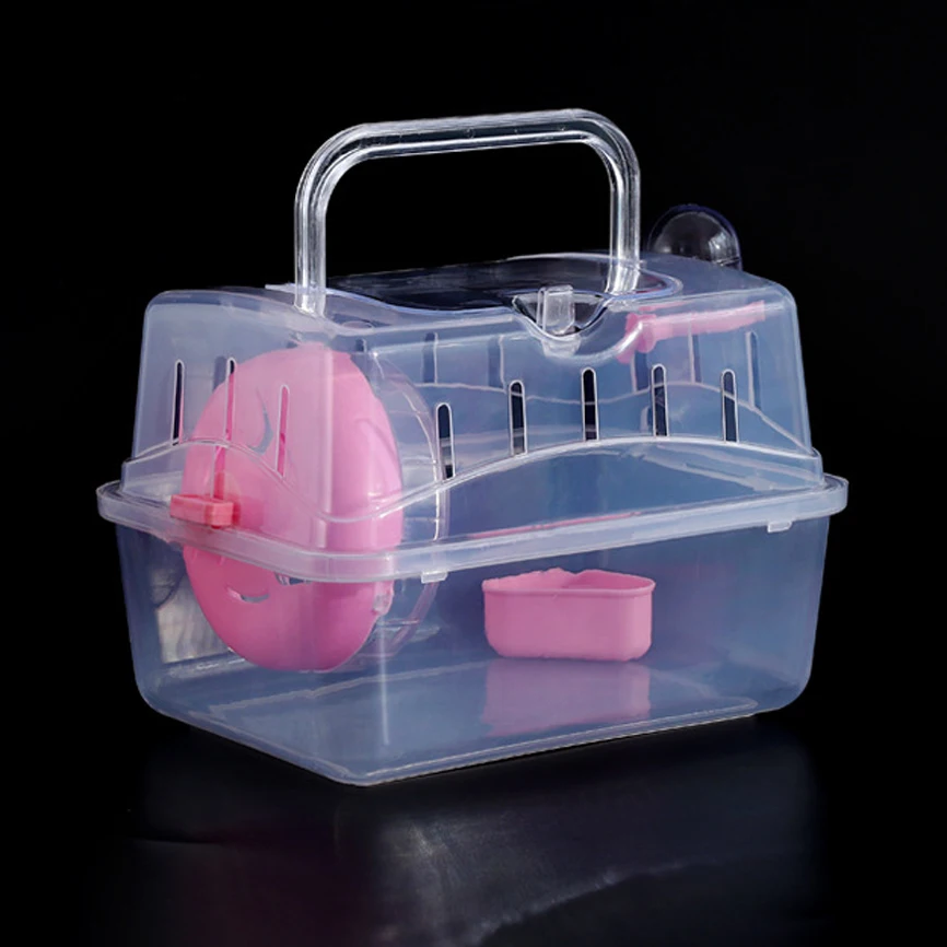 

Portable Transport Hamster Cage Guinea Pig Breathable Small Pet Carrier Abs Travel Bag Houses & Habitats Rodent Cage Accessories