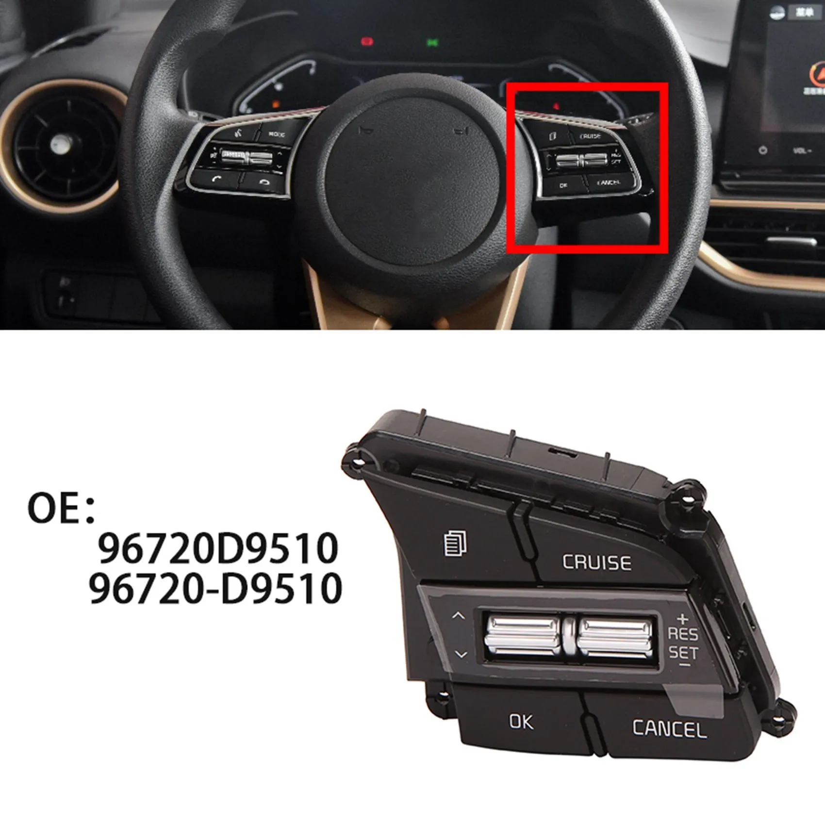 

Car Steering Wheel Remote Control Cruise Switch for KIA Sportage QL 2019-2020 96720D9510