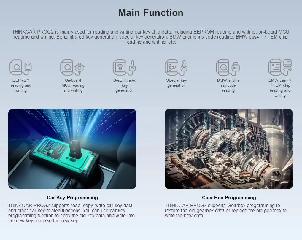 Оригинальный иммобилайзер THINKCAR PROG2 PROG 2 подходит для автомобильного расширенного