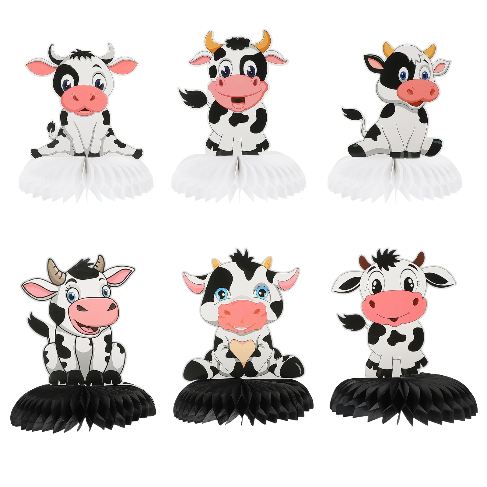 

Honeycomb Cow Party Centerpieces Animal Table Farm Birthday Paper Decorations Baby Shower Desktop Decor Decoration Ornament