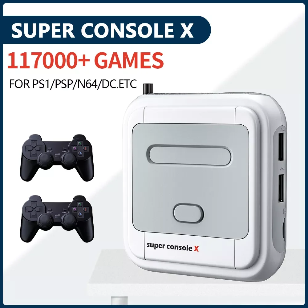 

Game Box Super Console X Video Game Console For PSP/PS1/MD/N64 WiFi Support HD Out Built-in 50 Emulators With 90000+Games