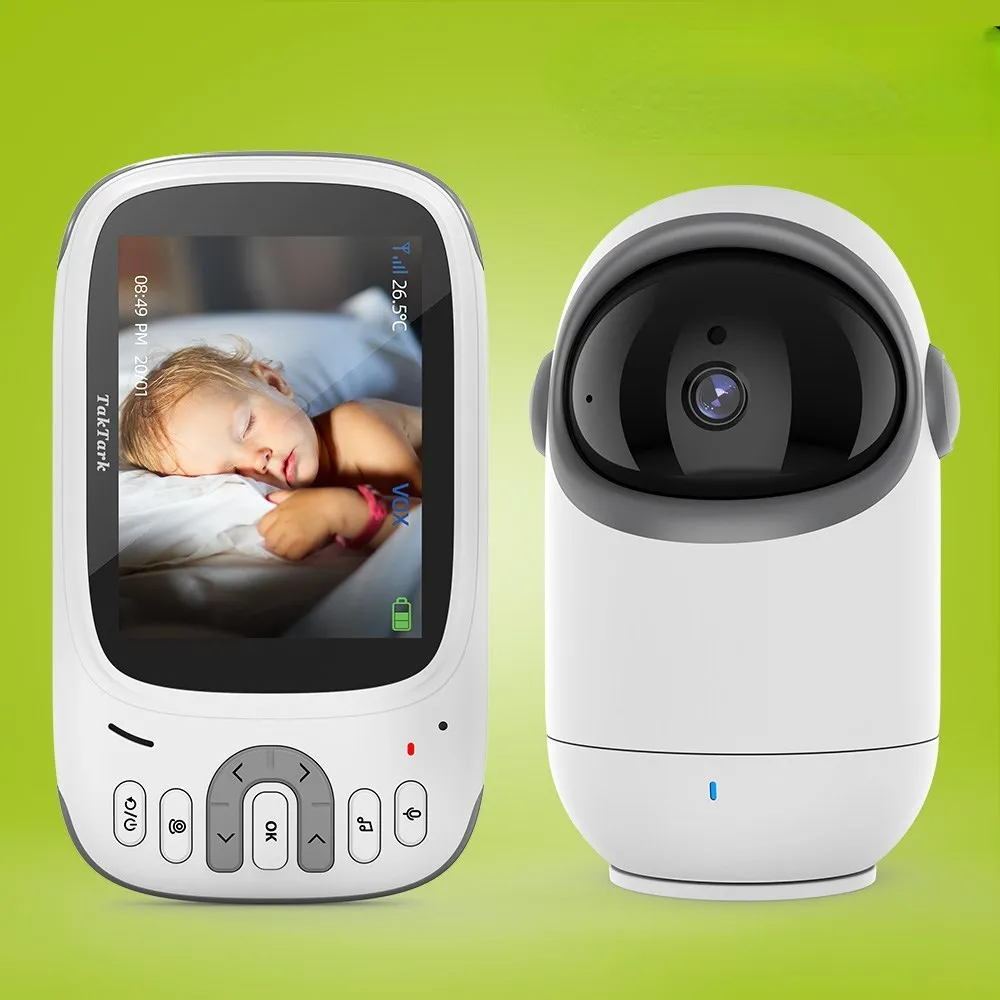 

3.2 Inch Video Baby Monitor With Pan Tilt Camera Wireless Security Night Vision Temperature Monitoring Intercom Nanny Babysitter