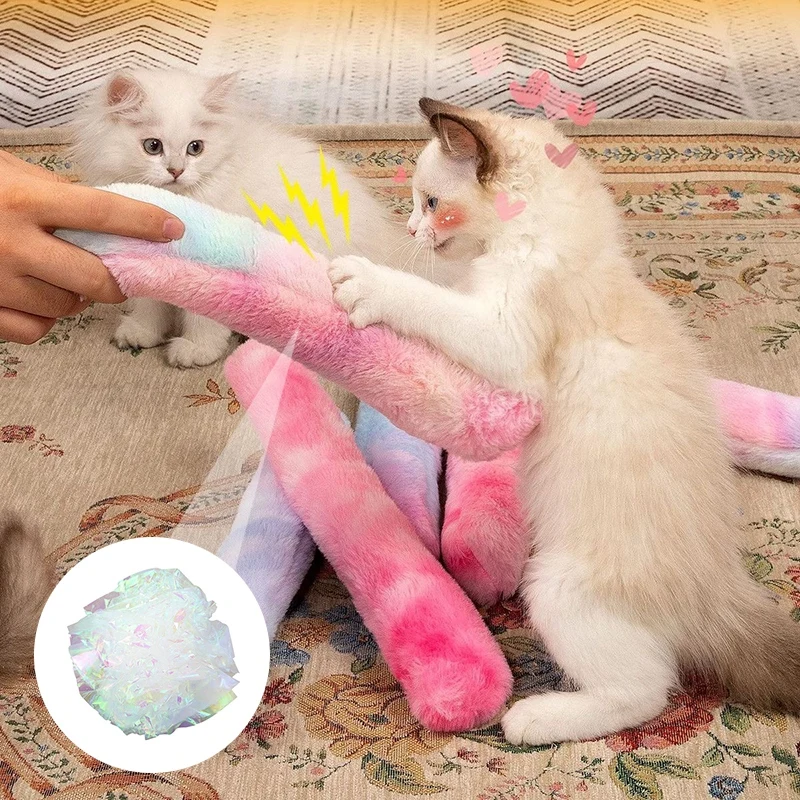 

Plush Cat Chew Toy Catnip Self-hi Bite Toys Strip Pillow Teaser Toys for Cats Soft Interactive Cats Plaything Katten Speelgoed