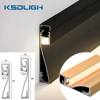 skirting board h6080mm aluminium profile skirting line strip lights wall mount recessed corner channel home decor bar linghts