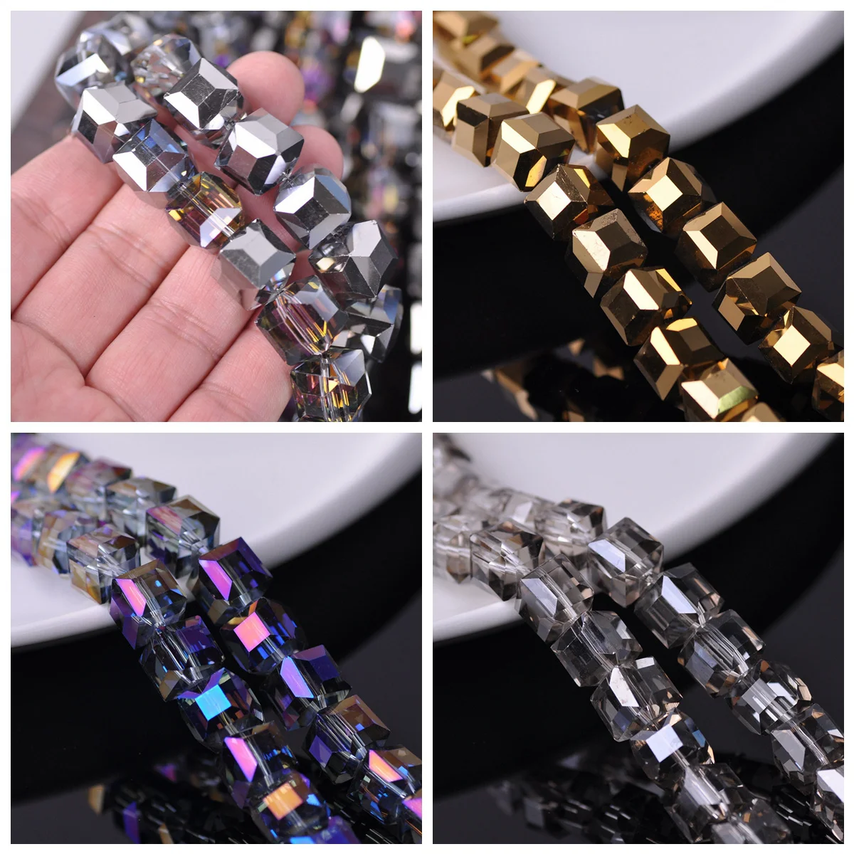 

10pcs 14mm Cube Square Faceted Czech Crystal Glass Loose Crafts Beads Lot For Jewelry Making DIY