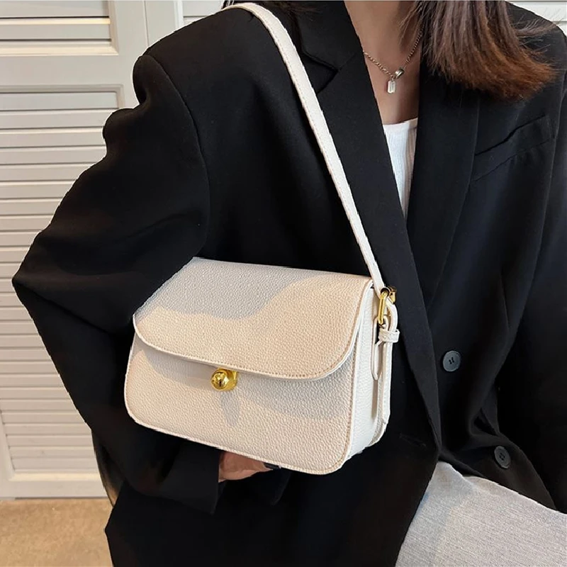 Trendy Soft PU Leather Shoulder Crossbody Bag Woman Solid Color Messenger Bags Fashion Casual Shoulder Strap Small Square Bag