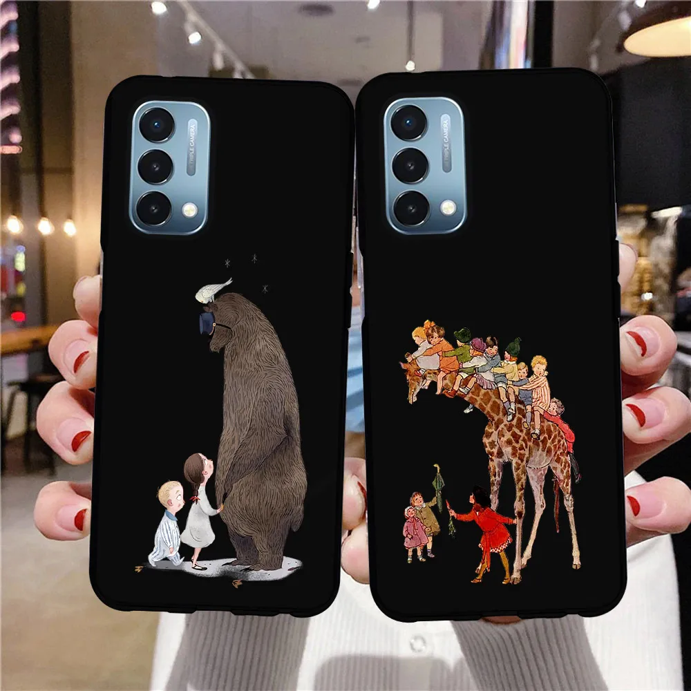 

Child and Bear animal Phone Case for Oneplus 9RT 5G 7 7Pro 7T Pro 9 9Pro 6T 6 9R 10Pro 8 8Pro 8T Nord N10 2 5G N100 N200 Cover