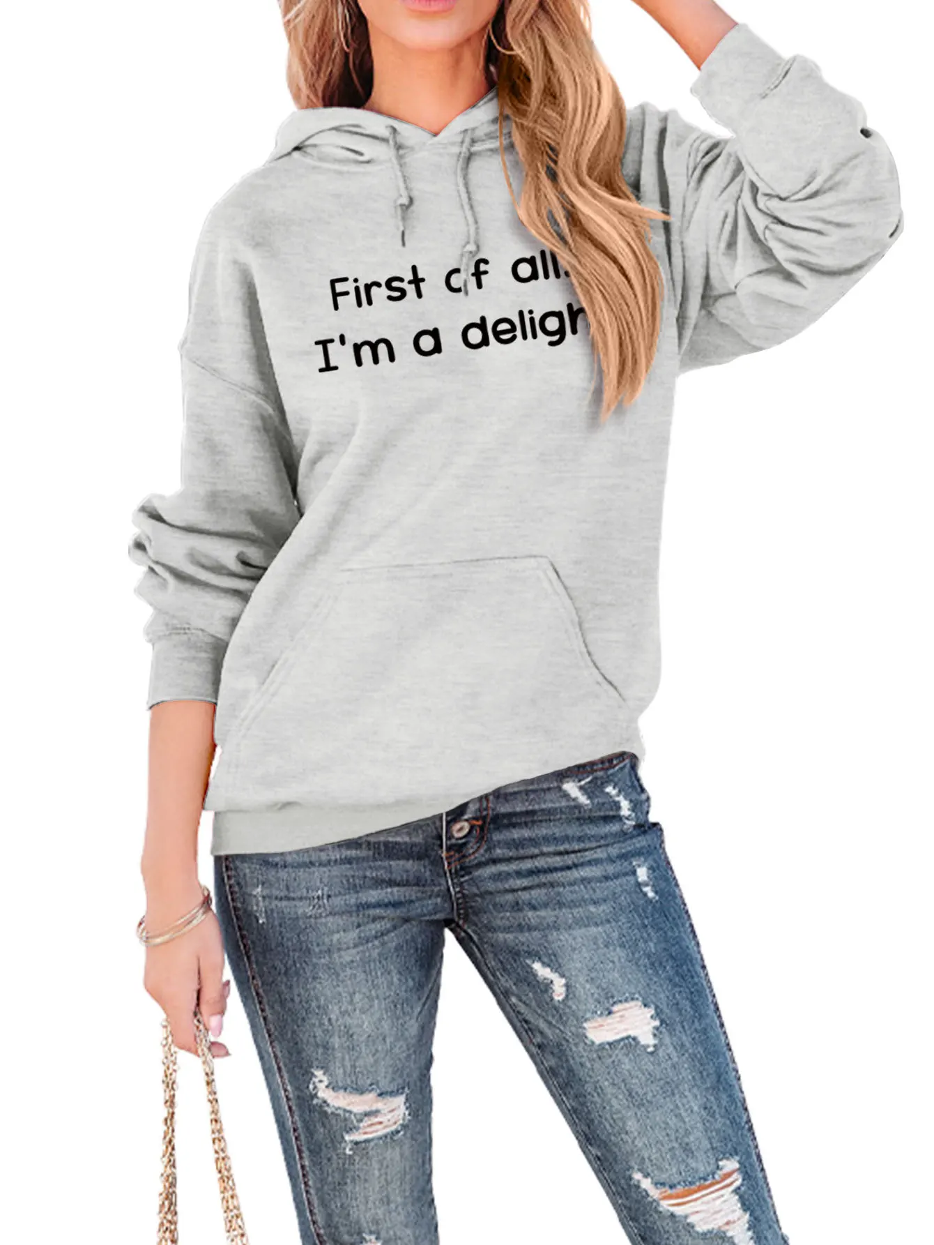 Женская Осенне-зимняя Толстовка С Капюшоном Повседневная Свободная Посадка