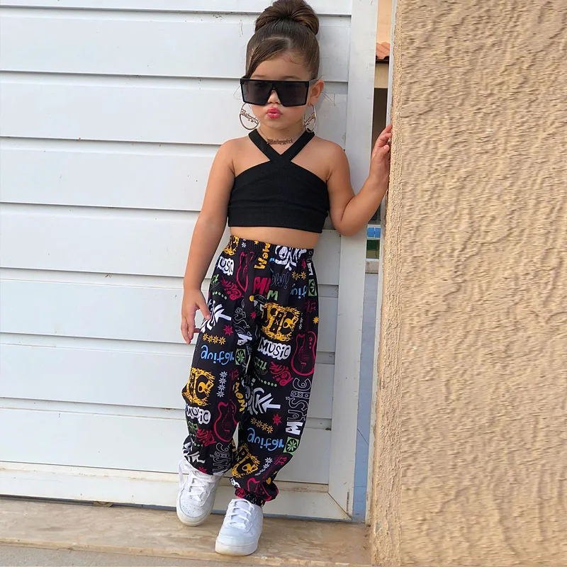 

New 2023 girl's suit hanging neck crop corset trousers long summer cool everything matching style