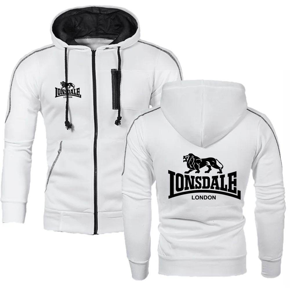 

LONSDALE Letter Print New 2022 Spring Autumn Men's Casual Hoodie High Quality Cotton Zip Sweatshirt Must-Have Hoodie