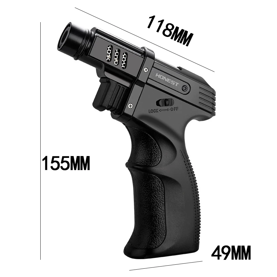 windproof outdoor camping bbq fixed fire big jet flame cigar lighter torch kitchen gadgets for men free global shipping