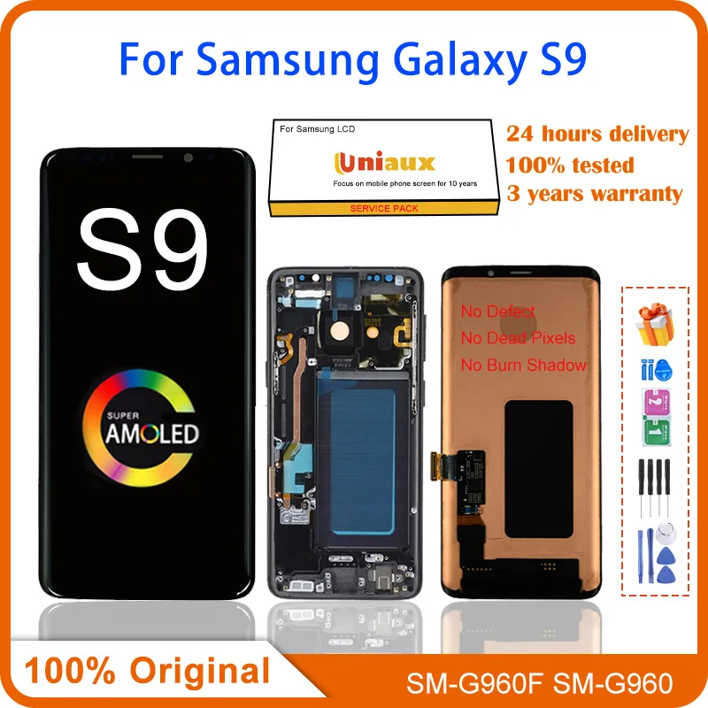 ЖК-дисплей 5,8 дюймов AMOLED для Samsung Galaxy S9/G960/G960F/G960U, сенсорный экран с дигитайзером для Galaxy S9, замена экрана