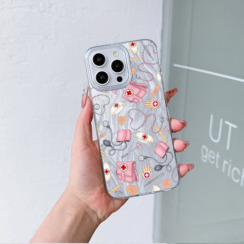 Фото Чехол с текстурой сердца и перьев медсестры для Xiaomi Redmi Note 14 13 12 11 ProPlus 14C 13 Poco F5 X3 M6 5G Cover №5