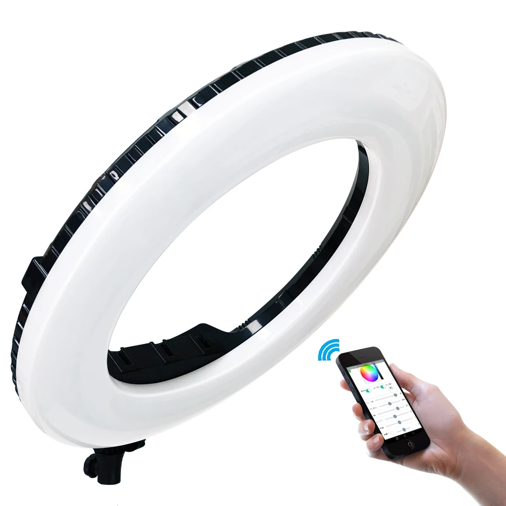 

Yidoblo AX-480DII Bluetooth APP Control Bio-color Ring Lamp 2800K-9900K Digital Display 18" 240 Pcs LED Ring Light LED Lamp
