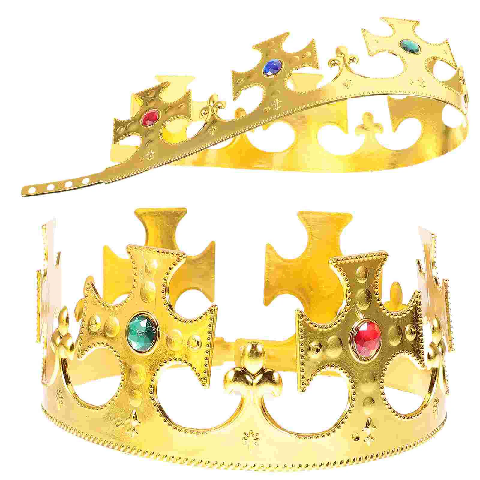 

2 Pcs Men's Clothing Apparel Plastic Plating Crown Queen Princess Royal Medieval Man