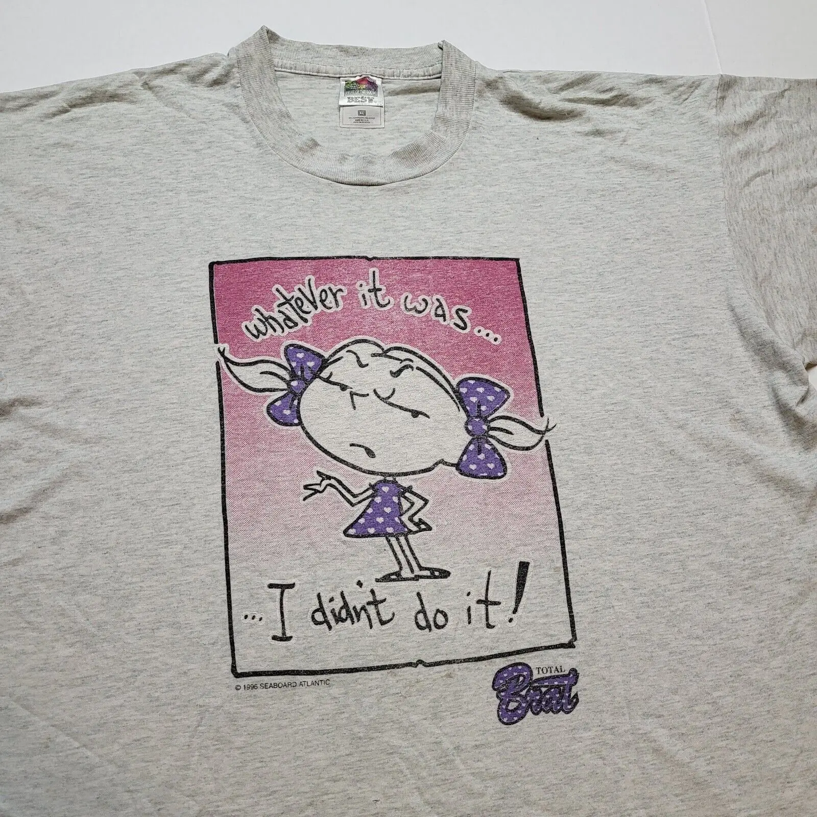 Мужская футболка Vtg 1996 Total Brat, размер XL, я не сделала это в США, 90s, 46 Мужская футболка Vtg 1996 Total Brat, размер XL, я не сделала это в США, 90s, 46