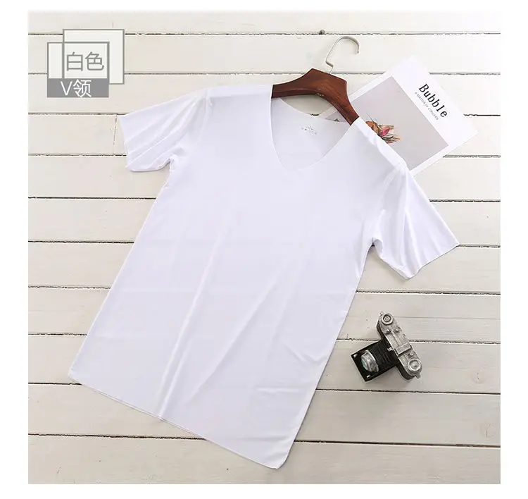 Мужская Летняя бесшовная футболка большого размера с коротким рукавом и