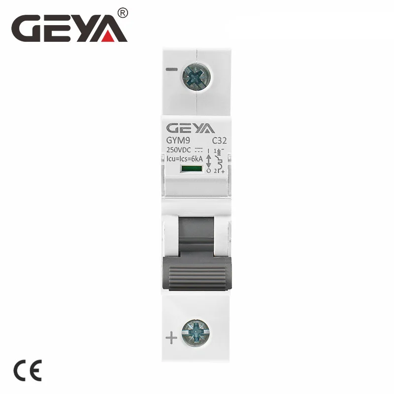 

GEYA Din Rail DC MCB 6KA 1P 250V 6A 10A 16A 20A 25A 32A 40A 50A 63A DC Автоматический выключатель