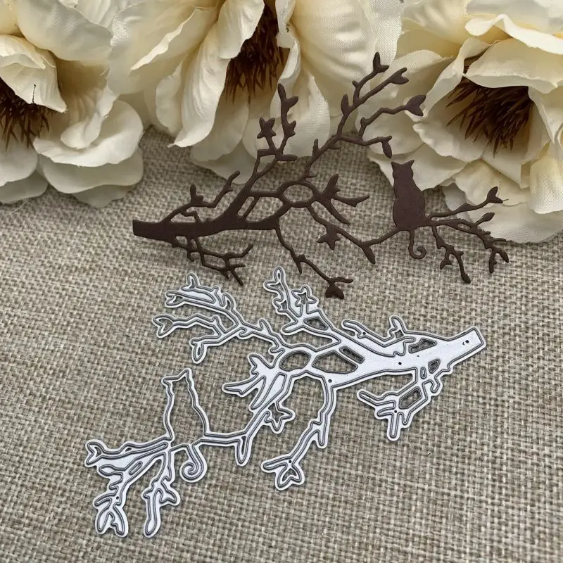 

Металлические трафареты для высечки ветвей и котов, трафареты для скрапбукинга «сделай сам», декоративная ручная работа, шаблон для высечки, форма