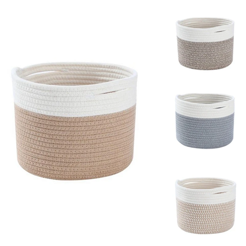 

Веревка из хлопка с ручками, корзина для белья, органайзер для багажника, корзина для одежды и игрушек для детской комнаты