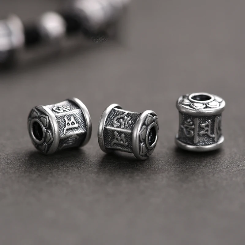 Мужской браслет из стерлингового серебра ZABRA 925 браслет-мантра с шестью символами