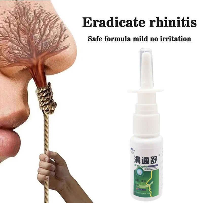 

20ml Natural Nose Spray Treatment Itchy Allergic Rhinitis Liquid Sinusitis Nasal Drops Nose Antibacterial Daily Care Dressing