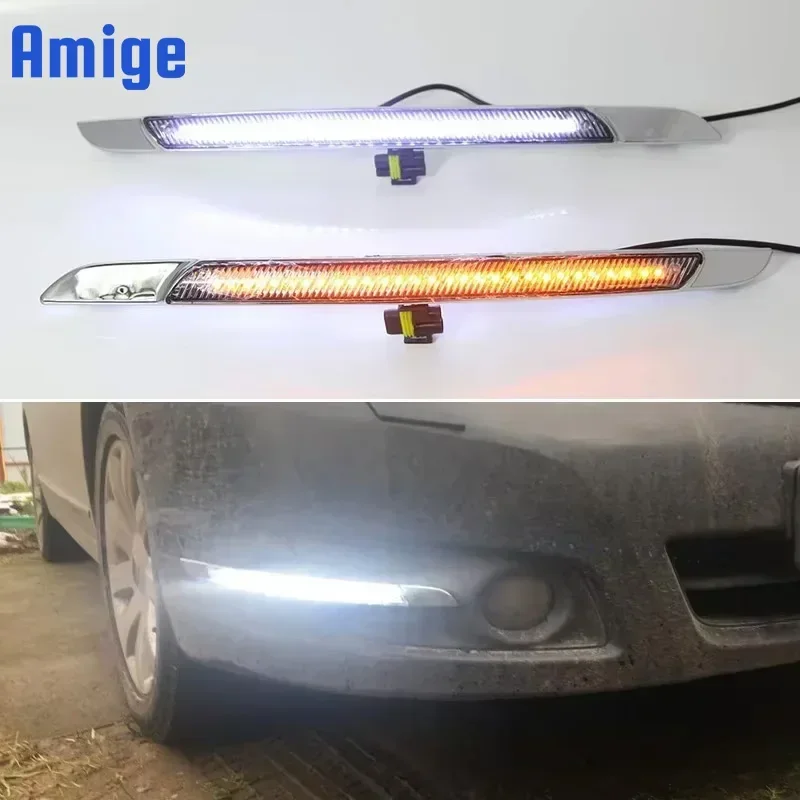 Автомобильные светодиодные DRL дневные фонари для Nissan Altima Teana J32 2008-2012 2013 желтые