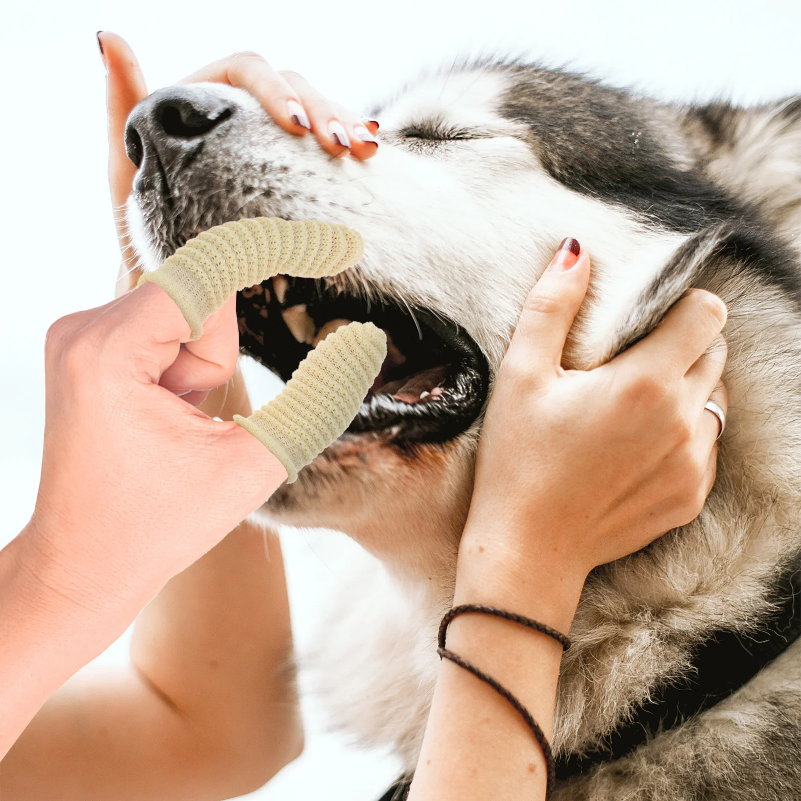 10 шт. перчатки для зубной щетки домашних животных щенок и зубная паста маленьких