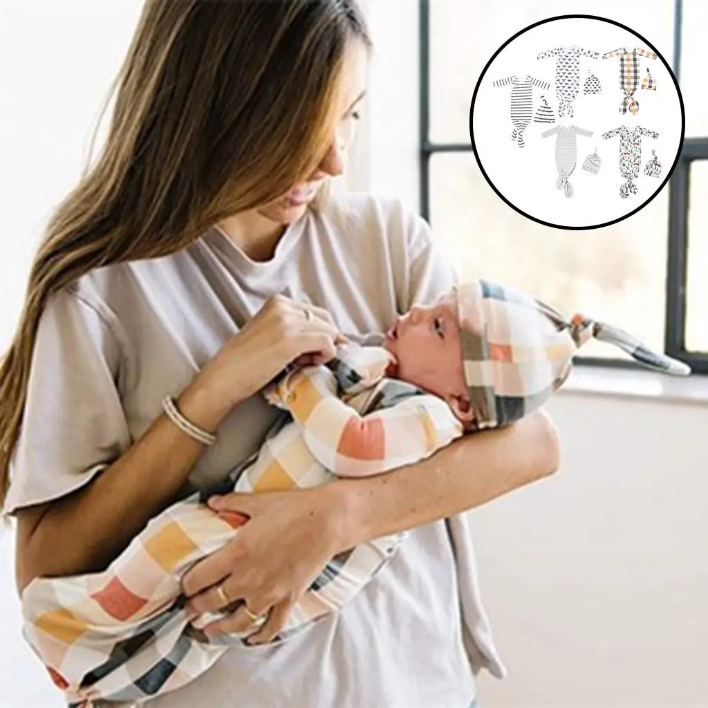 

Newborn Infant Soft Baby Sleeping Bag with Hat Pure Cotton Wearable Blanket