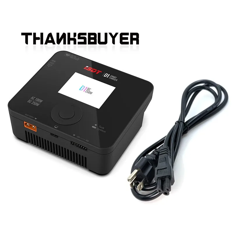 

Умное зарядное устройство ISDT D1 AC 100W DC 250W для Lilon LiPo LiHV NiMH Pb Gaoneng Tattu