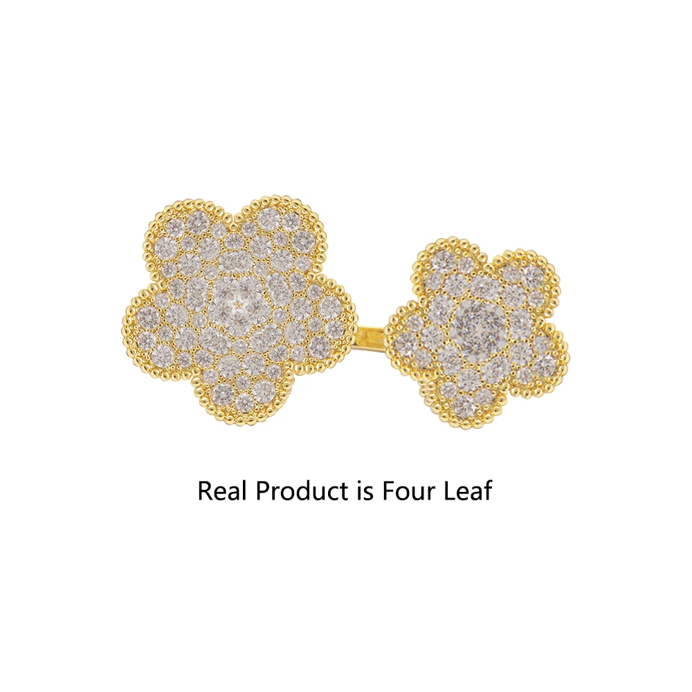 Кольцо из стерлингового серебра 925 пробы VC&ampA Two 4 Clover Full Star с цирконом ювелирные