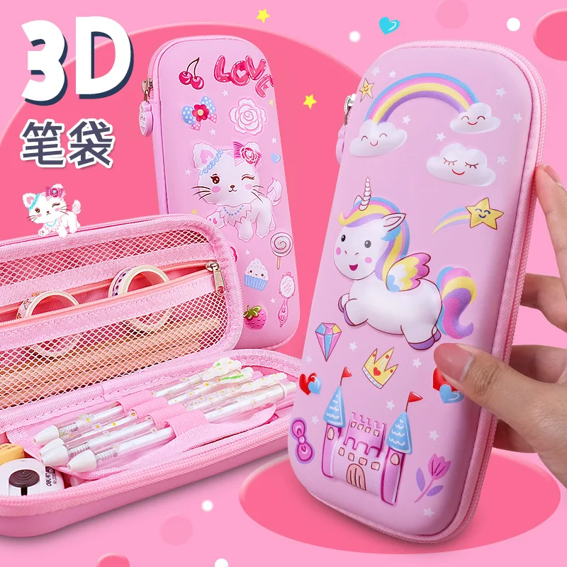 

Cartoon Pencil Case 3D Stationery Box Primary School Student Large Capacity Multifunctional Pencil Case Stationery Pack