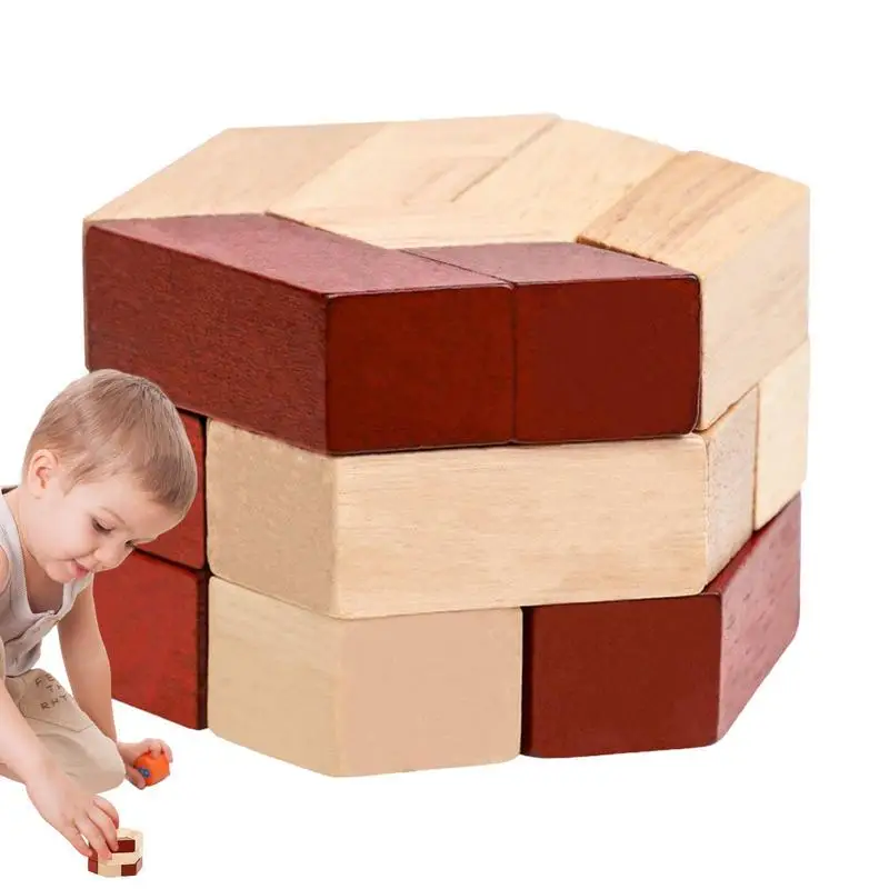 

Wooden Baby Toys Hexagon Puzzle Tangram Shapes Puzzle Set Geometry Logic Game STEM Montessori Educational Toys For Boys Girls