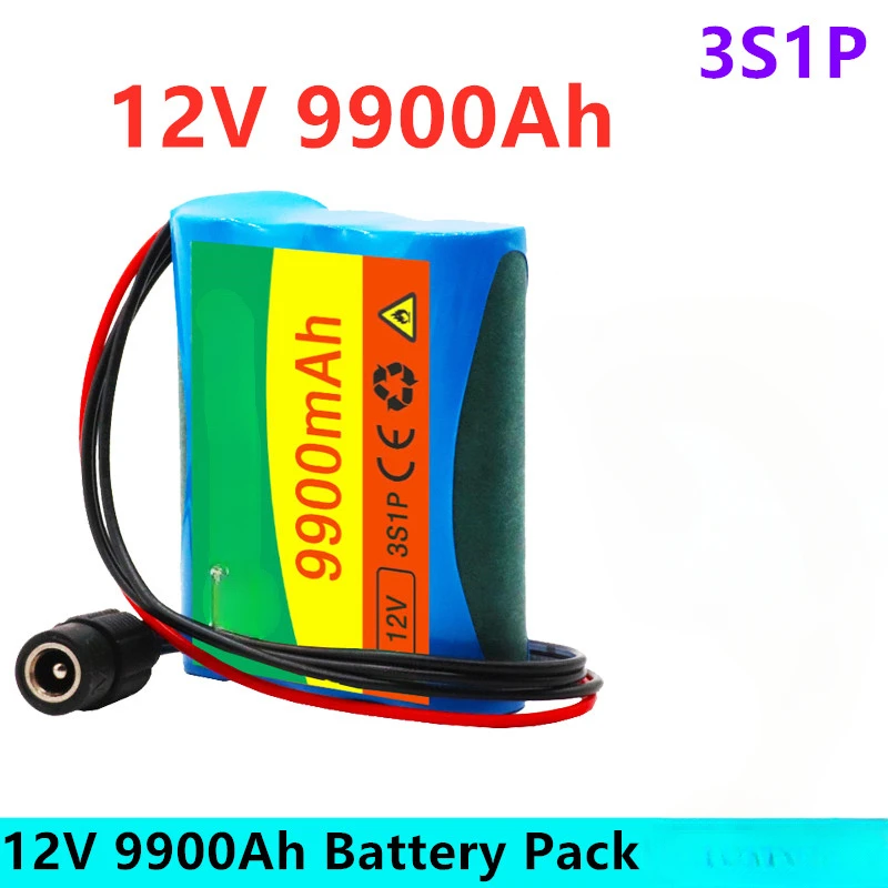 

100% New 12 V 9900 MAh 3S1P Batterie Au Lithium 18650 Pack Protection Conseil Rechargeable 1A Chargeur