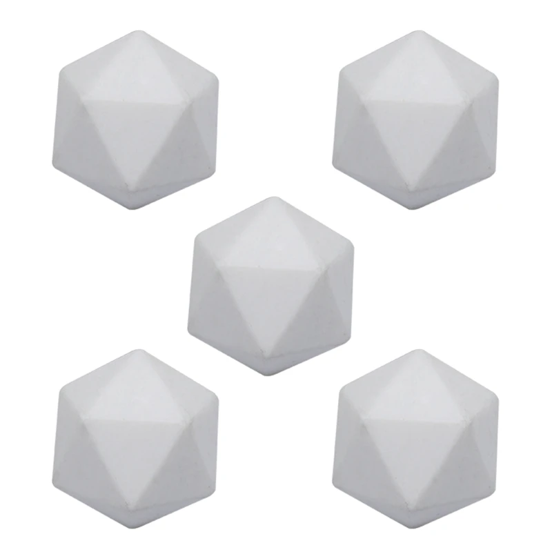 

5 Pcs White Acrylic Dices Educational Toys for Kids Game Props Diagonal Diameter 25/38mm